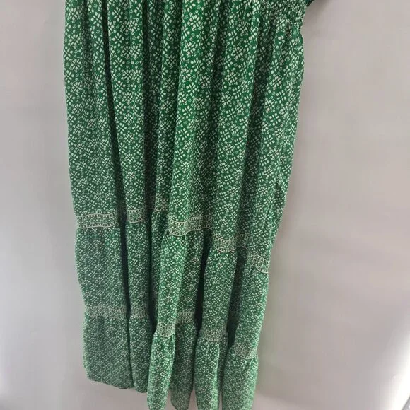 Max Studio Green Ruffled Tiered Maxi Dress 2x - Picture 5 of 15